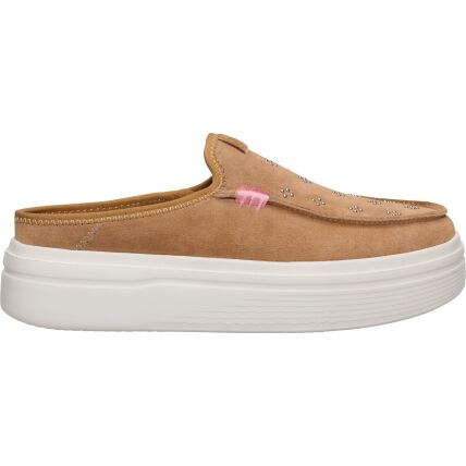 HEYDUDE Austin Lift Suede Stud Women's Cognac