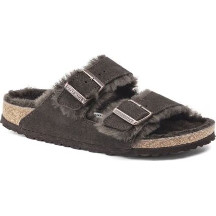 Birkenstock Arizona Shearling Suede Leather/Fur Mocca