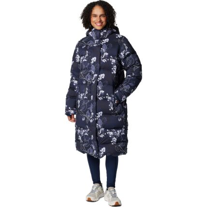 Columbia Boundless Days Print Long Down Collegiate Navy Shadowvines Print