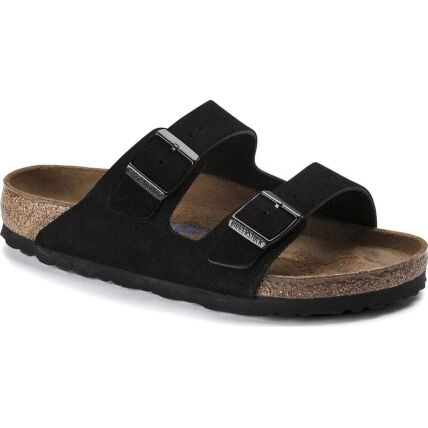 Birkenstock Arizona Soft Footbed Suede Leather Regular Black