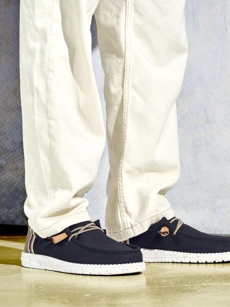 HEYDUDE Wally Summer Linen Men's Black/Walnut